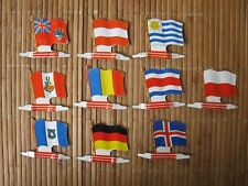 10 drapeaux tole fer jouet publicité ancienne biscuit L' ALSACIENNE années 1960