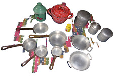 PL/ LOT DINETTE ANCIENNE VINTAGE FER BLANC ALUMINIUM