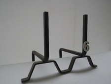 PORTE BUCHE - CHENETS DE CHEMINEE EN ACIER FORGE REF.6