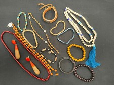 Lot Bijoux Bois collier naturel perle bracelet nature divers  Rare Vintage /R407