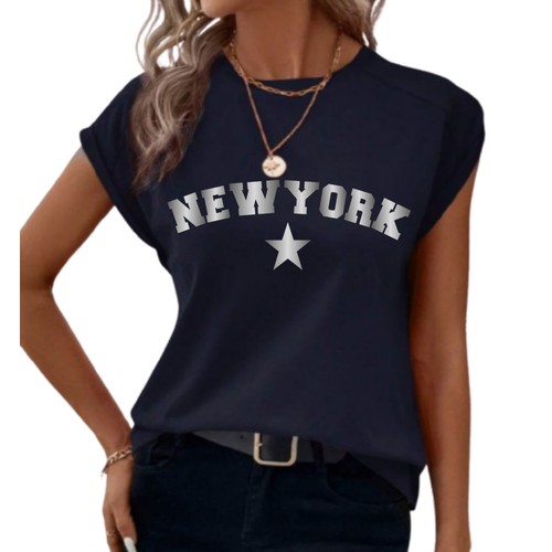 Shirt femme bleu marine - t-shirt,