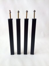 Lot de 4 Pieds de lit / Pieds pour sommier - Hauteur: 30cm - Métal - Noir 30NC30