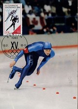 CARTE POSTALE MAXIMUM / GERMANY ALLEMAGNE SPORT / OLYMPIADE 1988 / PATINAGE