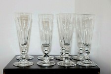 Flûte champagne cristal , facette, 8 flutes dont trois tailles différentes