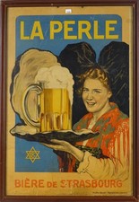 AFFICHE  POSTER    LA PERLE BIERE STRASBOURG