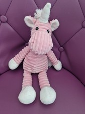 Doudou Peluche Licorne Rose Velour 30 Cm Etiquette Coupée 