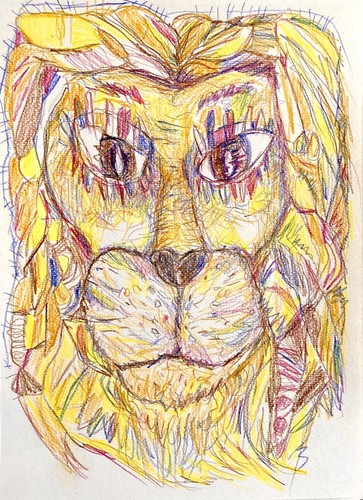 Tableau peinture lion fauve - tableau,