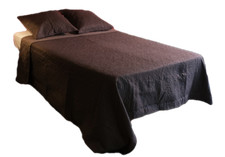 Couvre-lit Piqué Bicolore 230x250 cm + 2 taies d'oreiller 63x63cm Boutis 