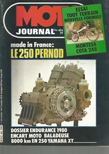 MOTO JOURNAL N°484 LE 250 PERNOD /MONTESA COTA 248 / ENDURANCE 1980 / YAM 250 XT