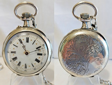 2 - Très jolie montre à gousset boitier en argent de ± 1900 avec une chaine.