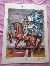 PRIKING Franz LE CHEVAL Lithographie Signée 76 Cm X 56 Cm