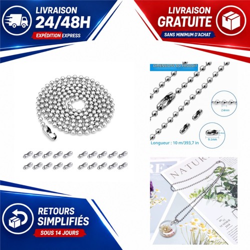 Chaîne billes inox - à, m