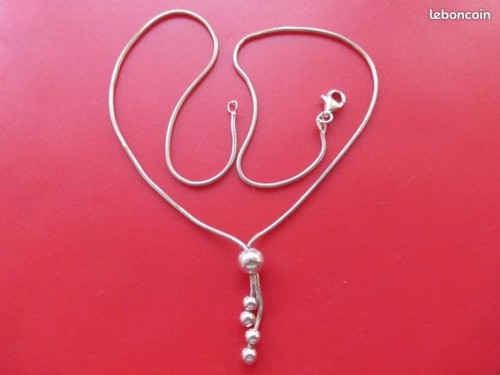 Collier noeud boules argent - collier,