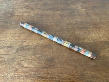 GROS REGLET REGLE DE MARBRIER EN MARQUETERIE DE MARBRE SECTION OCTOGONALE 31 CM