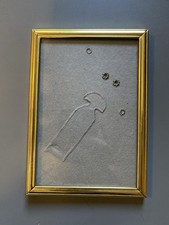 Ancien cadre vintage Rectangulaire Metal Doré Portrait, Dessin laiton Vintage