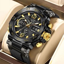 LIGE Montre Homme Date