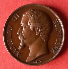 Médaille Napoléon III, Chemins de fer décrétés, Algérie , A. BOVY 1857, Cuivre