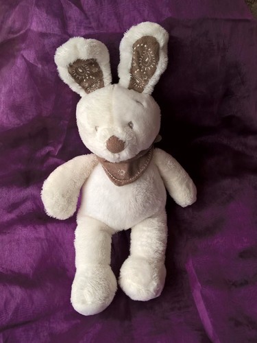 Doudou lapin blanc - , gris