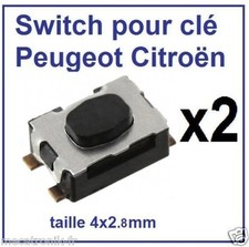 2x switch bouton de clé pliante télécommande plip Citroen C1 C2 C3 C4 C5 C6 C8