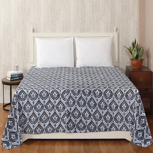 Indien bleu floral - bleu,