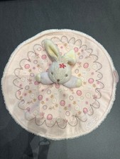 Doudou PELUCHE KALOO Lapin rabbit bunny ROSE plat rond Lilirose fleurs lièvre