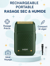 ✨Rasoir Électrique Rechargeable Portable Mini Barbe Rasage Homme Professionnel