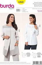 6860 PATRON BURDA 2  CREATIONS GRANDE TAILLE VESTE CHIC ELEGANTE  48 & 62