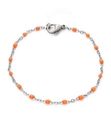 Bracelet perles résine orange