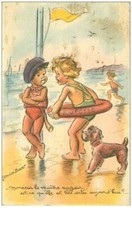 ILLUSTRATEURS.n°14830.BOURET.MONSIEUR LE MAITRE NAGEUR EST CE QU'ELLE EST TRE