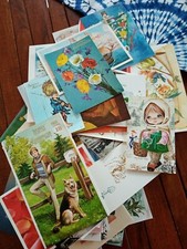 gros lot 73 cartes postales-VOEUX-anniversaires-1980/1990/2000-port gratuit!