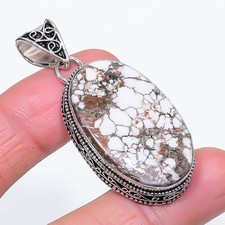 Pendentif pierre précieuse forme ovale cheval sauvage cadeau incroyable bijou...