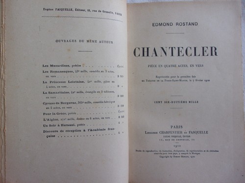 Chantecler d edmond - ", d'edmond