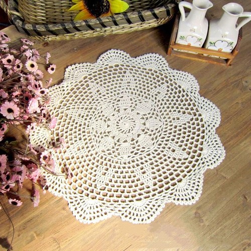 Napperon rond dentelle - , pour