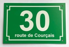 plaque pvc numero de rue ou de maison 150x100 mm vert