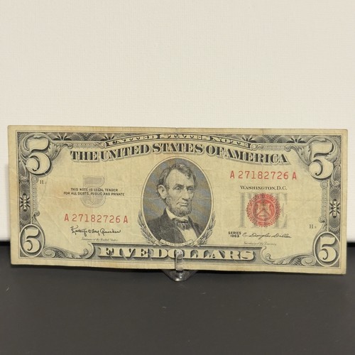 1963 red seal legal - $5, seal"