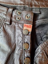 RARE SUPERBE PANTALON CUIR TTBM PARIS  W28 T38  LEATHER LEDER GAY SKIN ROB MRB