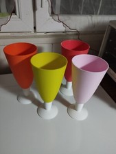 Tupperware lot de 4 coupes a glace de couleur haute a fruit sur pied orange