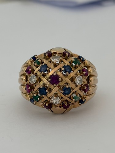 7906 bague dôme vintage or - 7906-,