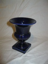 ? Retro Ancien PETIT VASE MEDICIS 11,5cm en CÉRAMIQUE FAÏENCE BLEU Pot Vintage