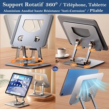 Support Universel Rotatif Réglable Porte Téléphone Portable Smartphone Tablette