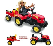 Tracteur A Pédales Avec Tracteur Remorque Grand Jeu pour Enfants