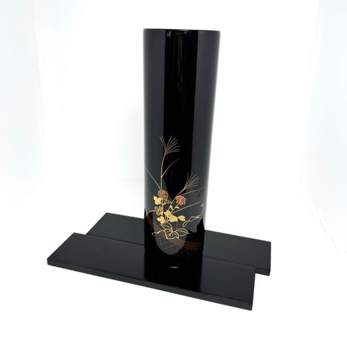 Vase fleurs style laque - vase, à