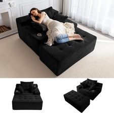 Oversized Black Chaise Lounge