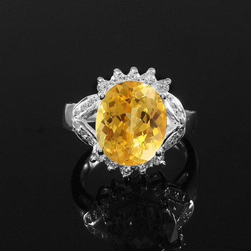 Bague saphir jaune 925 argent - bague,