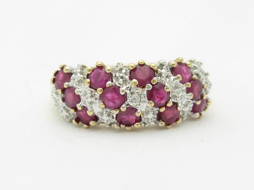 10k jaune diamants rubis - or,