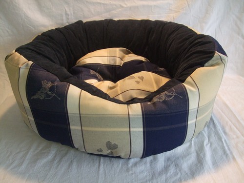 Corbeille ronde beige bleue - ronde,