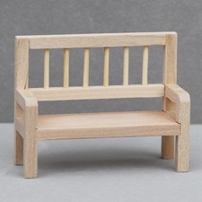 Banc de parc pour maison de poupée à l'échelle 1/12, chaise en bois