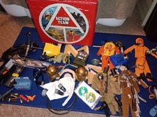 Gros Lot Action Joe Mallette Tenues, Accessoires Action Team, Action Man