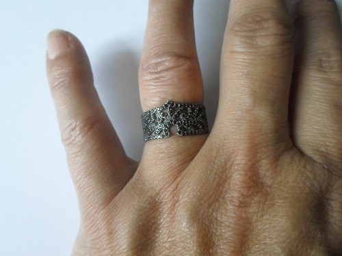 Bague argent massif - en,