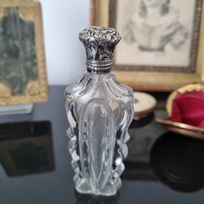 Grand Flacon A Sels Cristal BACCARAT ST LOUIS Monture en Argent XIXè Crystal